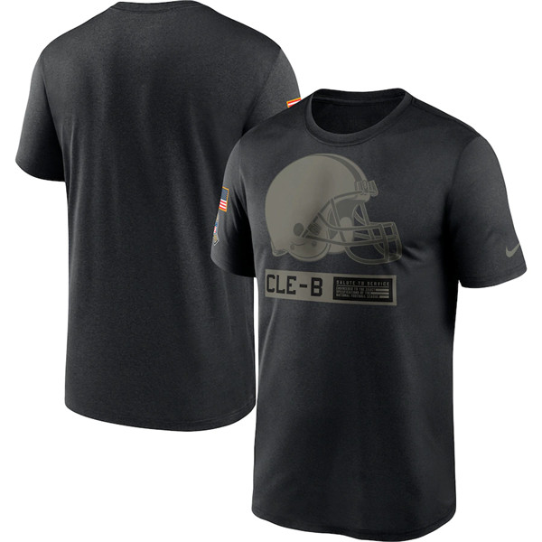 Cleveland Browns 2020 Black Salute To Service Performance NFL T-Shirt (All Size)